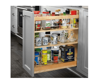 Rev-A-Shelf - 5" Maple Base Cabinet Pullout Organizer with Ball-Bearing Slides