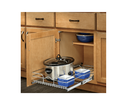 Rev-A-Shelf - 8-3/8" x 18" Base Cabinet Pullout Single Wire Basket